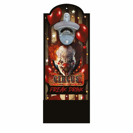 Halloween Deurbord Bier Opener Clown 30cm van Fiestas Guirca koop je bij Partywinkel