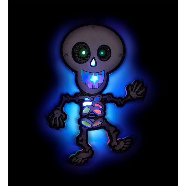 Halloween Deurbord Skelet Met Licht van Widmann koop je bij Partywinkel