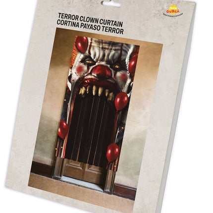 Halloween Deurgordijn Horror Clown 2,4m van Fiestas Guirca koop je bij Partywinkel