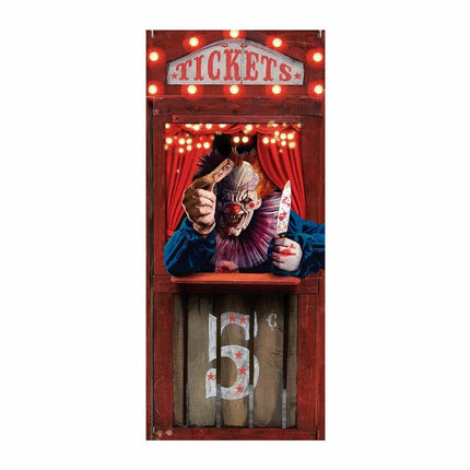Halloween Deurposter Horror Clown 120cm x 79cm van Fiestas Guirca koop je bij Partywinkel