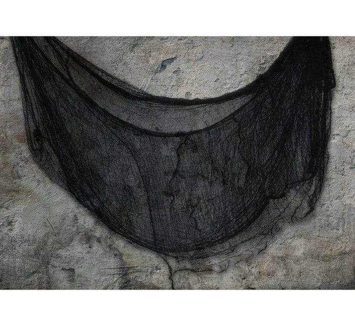 Halloween Gordijn Zwarte Stof 2,28m van Fiestas Guirca koop je bij Partywinkel