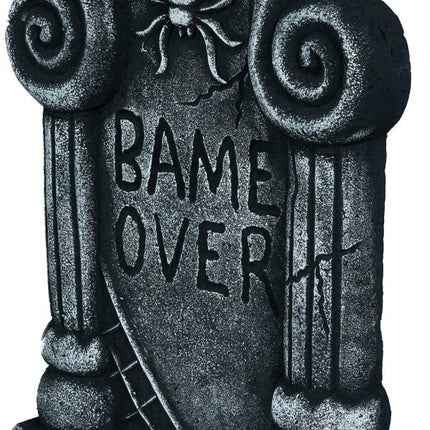 Halloween Grafsteen Grijs Game Over 42cm van Fiestas Guirca koop je bij Partywinkel