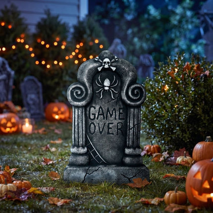 Halloween Grafsteen Grijs Game Over 42cm van Fiestas Guirca koop je bij Partywinkel