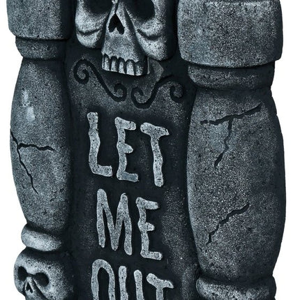 Halloween Grafsteen Grijs Laat Me Eruit 42cm van Fiestas Guirca koop je bij Partywinkel