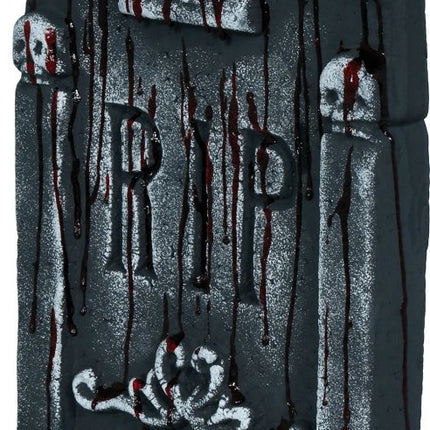 Halloween Grafsteen Grijs Rip Bloederig 42cm van Fiestas Guirca koop je bij Partywinkel