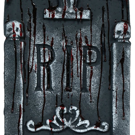 Halloween Grafsteen Grijs Rip Bloederig 42cm van Fiestas Guirca koop je bij Partywinkel