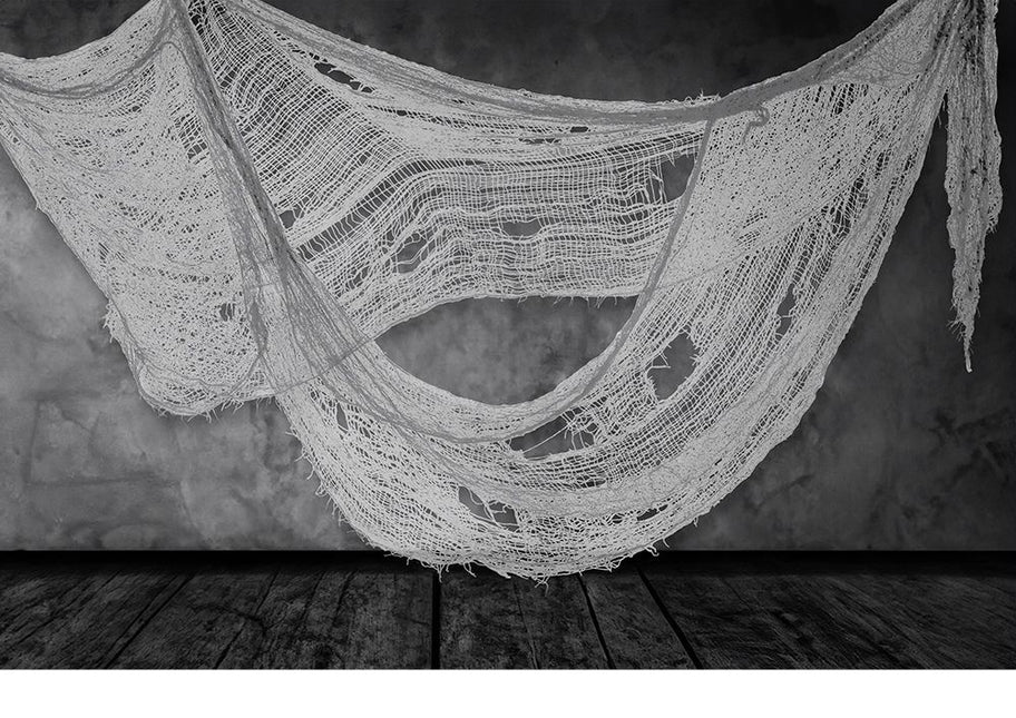 Halloween Grijze Gordijnen Stof 2,28m van Fiestas Guirca koop je bij Partywinkel