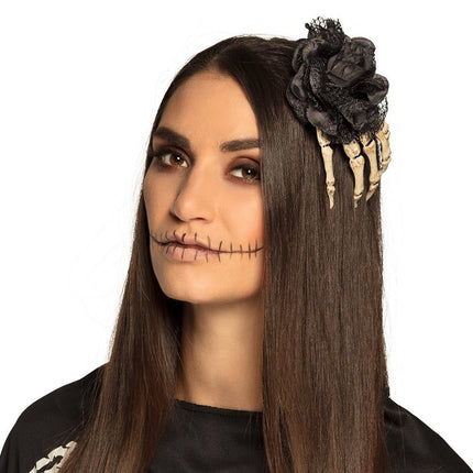 Halloween Haaraccessoire Skelet Hand van Boland koop je bij Partywinkel