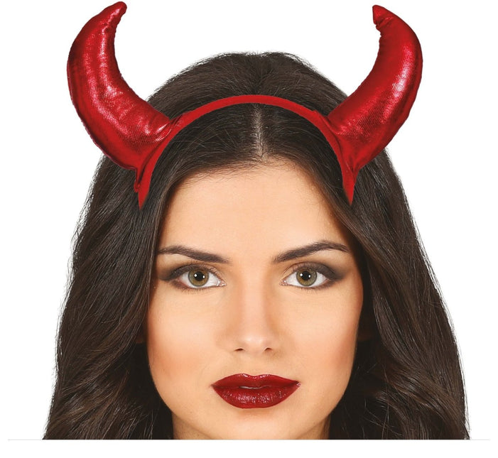 Halloween Haarband Duivelhorens Metallic van Fiestas Guirca koop je bij Partywinkel