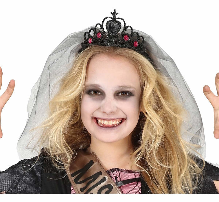 Halloween Haarband Prinses Met Sluier van Fiestas Guirca koop je bij Partywinkel