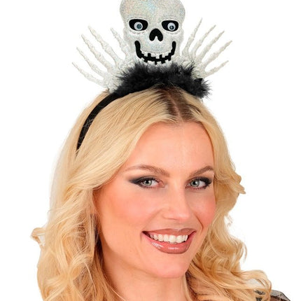 Halloween Haarband Skelet Wit Zwart van Widmann koop je bij Partywinkel