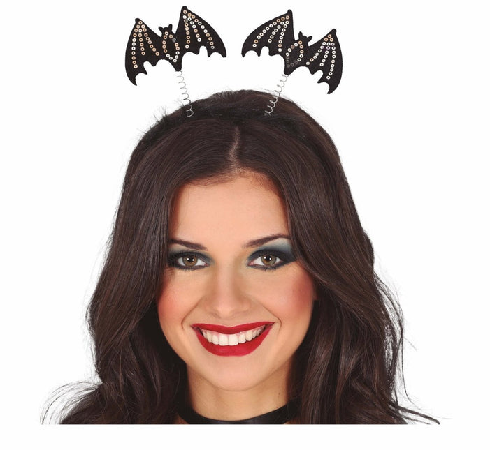 Halloween Haarband Vleermuizen Pailletten van Fiestas Guirca koop je bij Partywinkel