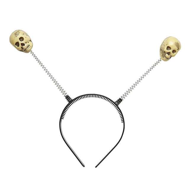 Halloween Haarband Wit Schedels van Widmann koop je bij Partywinkel