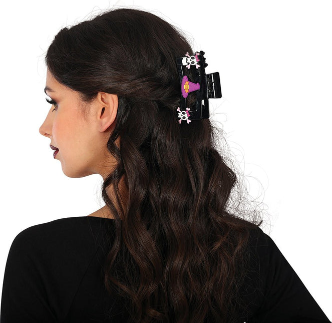 Halloween Haarclip Roze Doodshoofd 2st van Fiestas Guirca koop je bij Partywinkel