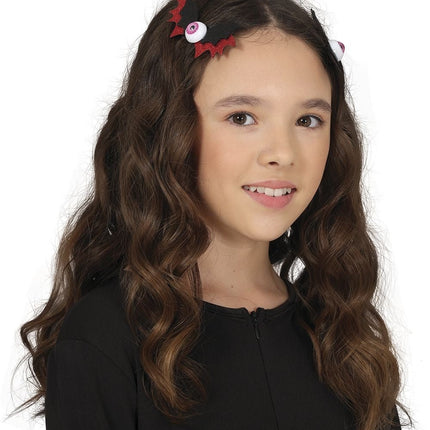 Halloween Haarclip Vleermuis 10cm 2st van Fiestas Guirca koop je bij Partywinkel