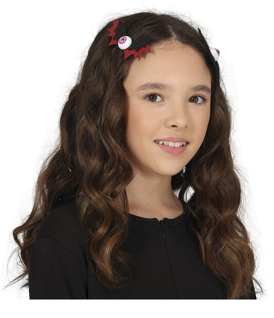 Halloween Haarclip Vleermuis 10cm 2st van Fiestas Guirca koop je bij Partywinkel