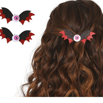 Halloween Haarclip Vleermuis 10cm 2st van Fiestas Guirca koop je bij Partywinkel