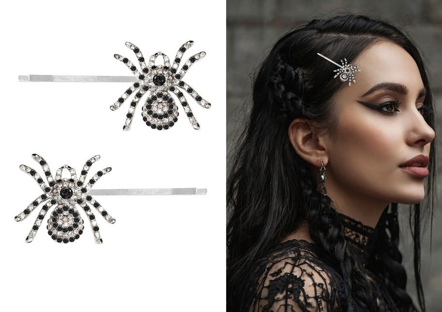 Halloween Haarspeldjes Spin 7,5cm 2st van Fiestas Guirca koop je bij Partywinkel