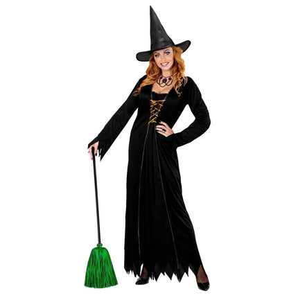 Halloween Heksenbezem Groen 92cm van Widmann koop je bij Partywinkel