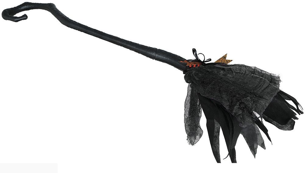 Halloween Heksenbezem Zwart Paars 90cm van Fiestas Guirca koop je bij Partywinkel