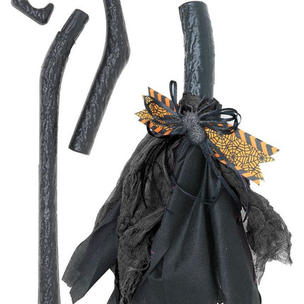 Halloween Heksenbezem Zwart Paars 90cm van Fiestas Guirca koop je bij Partywinkel