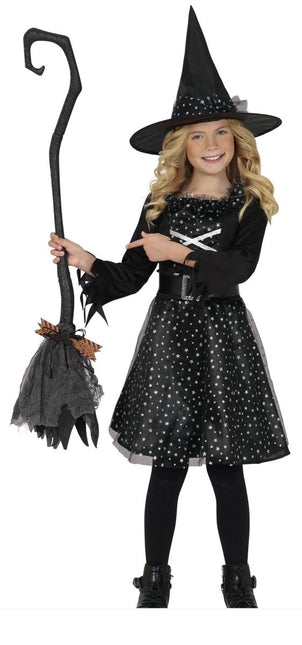 Halloween Heksenbezem Zwart Paars 90cm van Fiestas Guirca koop je bij Partywinkel