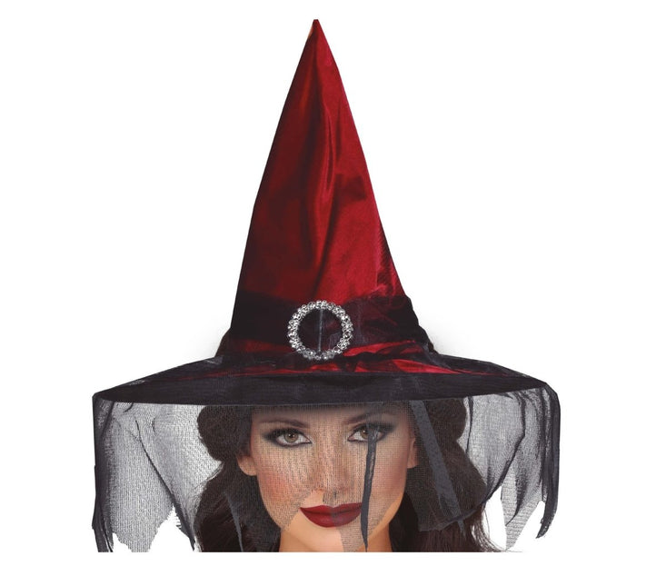 Halloween Heksenhoed Met Sluier van Fiestas Guirca koop je bij Partywinkel