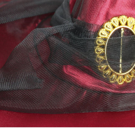 Halloween Heksenhoed Sluier Rood van Fiestas Guirca koop je bij Partywinkel