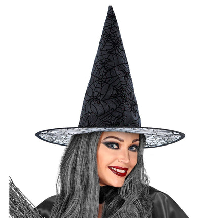 Halloween Heksenhoed Zwart Glitter van Widmann koop je bij Partywinkel