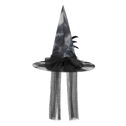 Halloween Heksenhoed Zwart Wit van Boland koop je bij Partywinkel