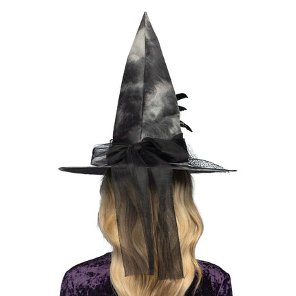 Halloween Heksenhoed Zwart Wit van Boland koop je bij Partywinkel
