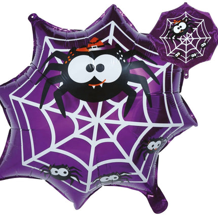 Halloween Helium Ballon Paars Spinnenweb Leeg 60cm van Fiestas Guirca koop je bij Partywinkel
