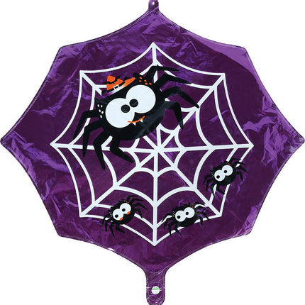 Halloween Helium Ballon Paars Spinnenweb Leeg 60cm van Fiestas Guirca koop je bij Partywinkel