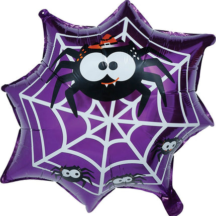 Halloween Helium Ballon Paars Spinnenweb Leeg 60cm van Fiestas Guirca koop je bij Partywinkel