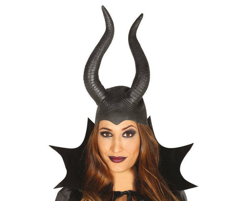 Halloween Helm Zwarte Hoorns van Fiestas Guirca koop je bij Partywinkel