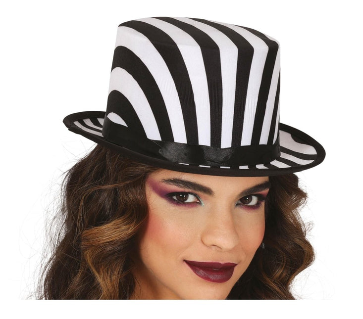 Halloween Hoed Zwart Wit Gestreept van Fiestas Guirca koop je bij Partywinkel