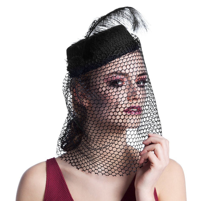 Halloween Hoed Zwarte Sluier van Boland koop je bij Partywinkel