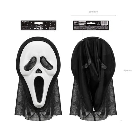 Halloween hooded mask, 18x31cm, mix van Partydeco koop je bij Partywinkel