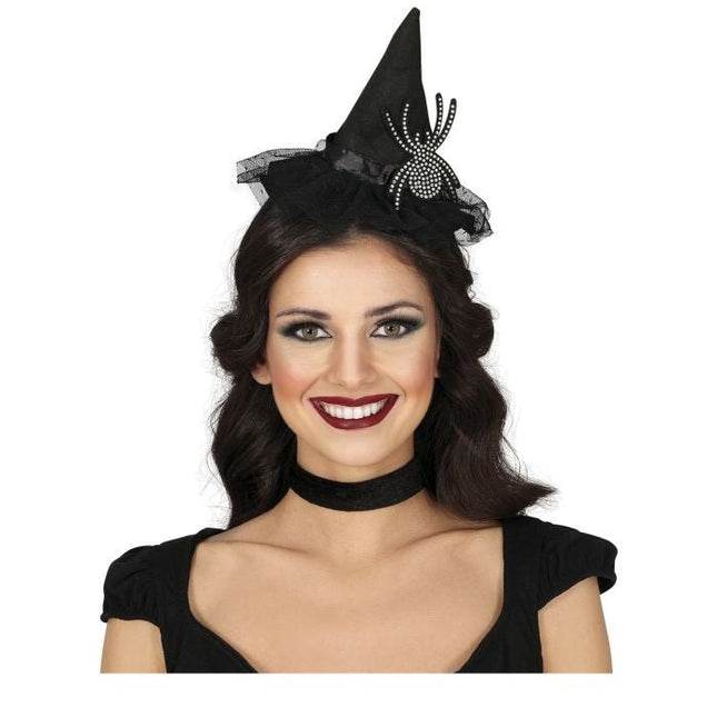 Halloween Hoofdband Heksenhoed Met Spin van Fiestas Guirca koop je bij Partywinkel