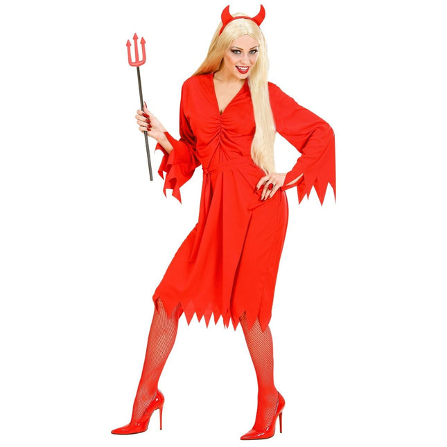 Halloween Jurk Dames Duivelin 3 delig van Widmann koop je bij Partywinkel