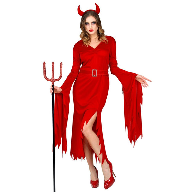 Halloween Jurk Rood Duivel 2 delig van Widmann koop je bij Partywinkel