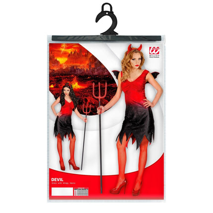 Halloween Jurk Rood Zwart Dames Sexy Duivel van Widmann koop je bij Partywinkel
