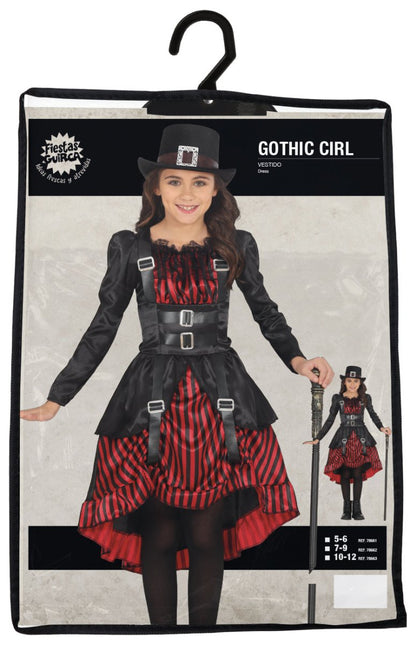 Halloween Jurk Rood Zwart Meisje Gothic van Fiestas Guirca koop je bij Partywinkel