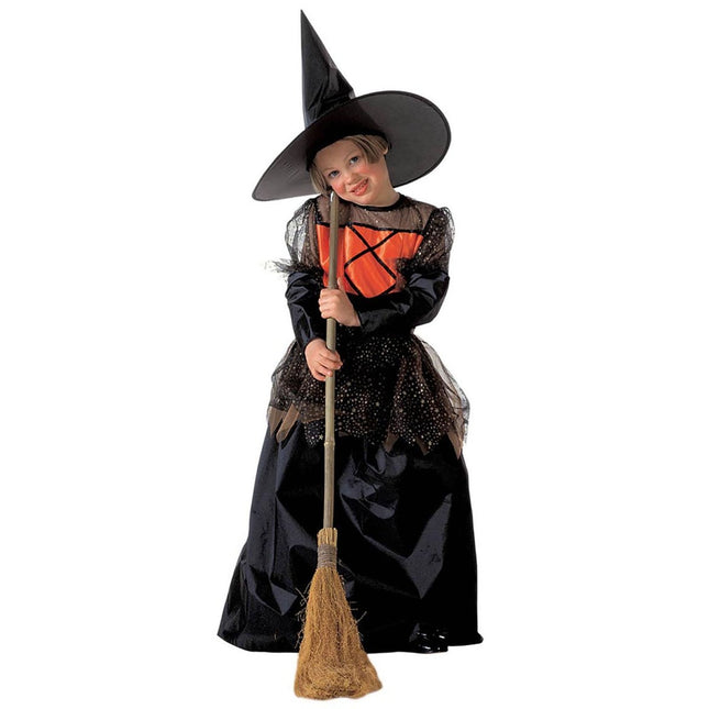Halloween Jurk Zwart Meisje Heks 2 delig van Widmann koop je bij Partywinkel