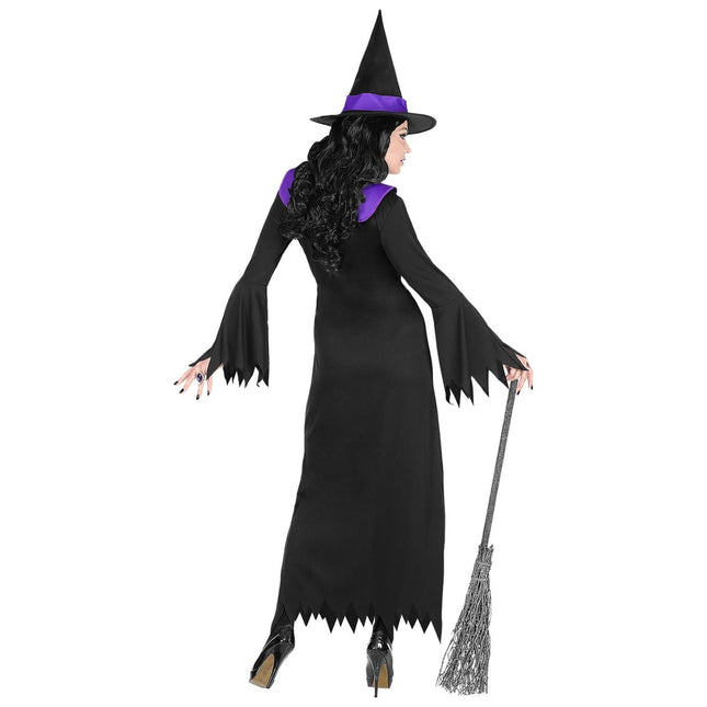 Halloween Jurk Zwart Paars Dames Heks van Widmann koop je bij Partywinkel