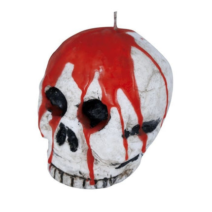 Halloween Kaars Bloederig Schedel 10cm van Fiestas Guirca koop je bij Partywinkel