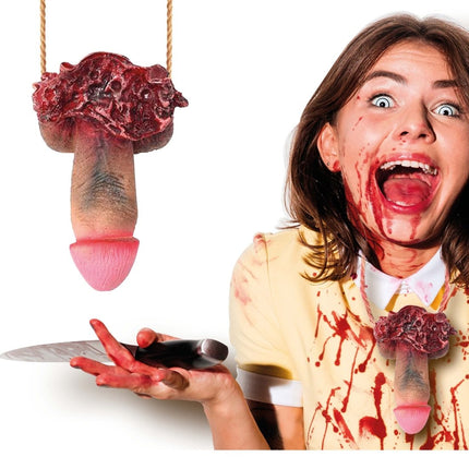 Halloween Ketting Afgehakte Piemel 12cm van Fiestas Guirca koop je bij Partywinkel