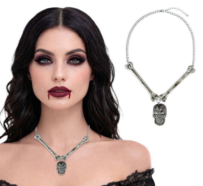Halloween Ketting Doodskop En Botten van Fiestas Guirca koop je bij Partywinkel