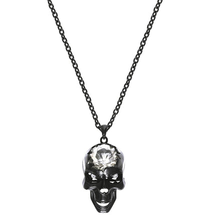 Halloween Ketting Schedel Met Edelsteen van Widmann koop je bij Partywinkel