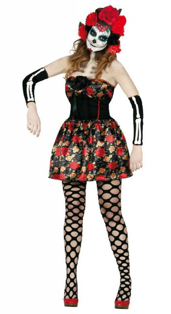 Halloween Kostuum Dames Jurk Skelet Day Of The Dead van Fiestas Guirca koop je bij Partywinkel